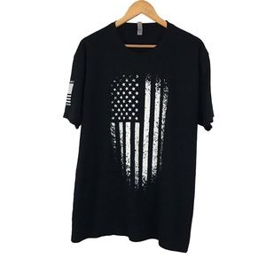Til Vahalla Project Distressed Flag Short Sleeve T-shirt Mens Size XL